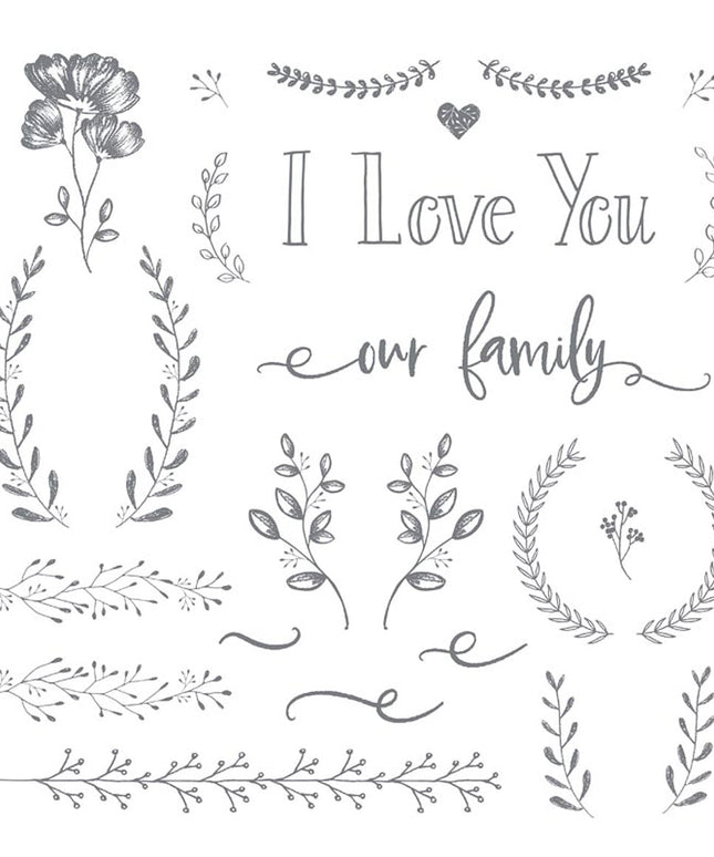 Clear Stamp - I Love You / Family - 12x12
