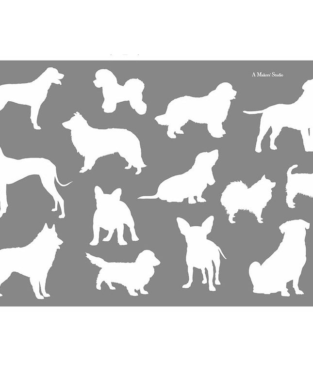 Dogs - Mesh Stencil 18x12