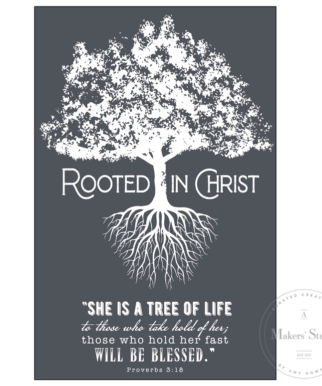 Rooted in Christ - Mesh Stencil 5.5x8.5