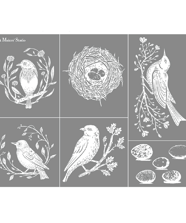 Birds - Mesh Stencil 8.5 x 11