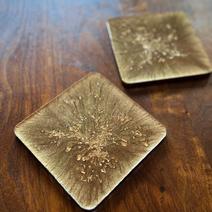 DIY Metallic Resin Coasters