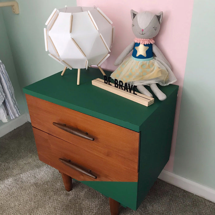 DIY Geometric Nightstand | Using One Step Paint