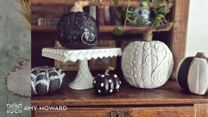 DIY Elegant Fall Pumpkins with Venetian Plaster