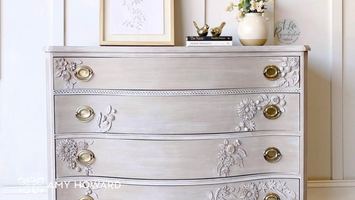 Anthropologie-Inspired Dresser Makeover Using One Step Paint & Decorative Molds