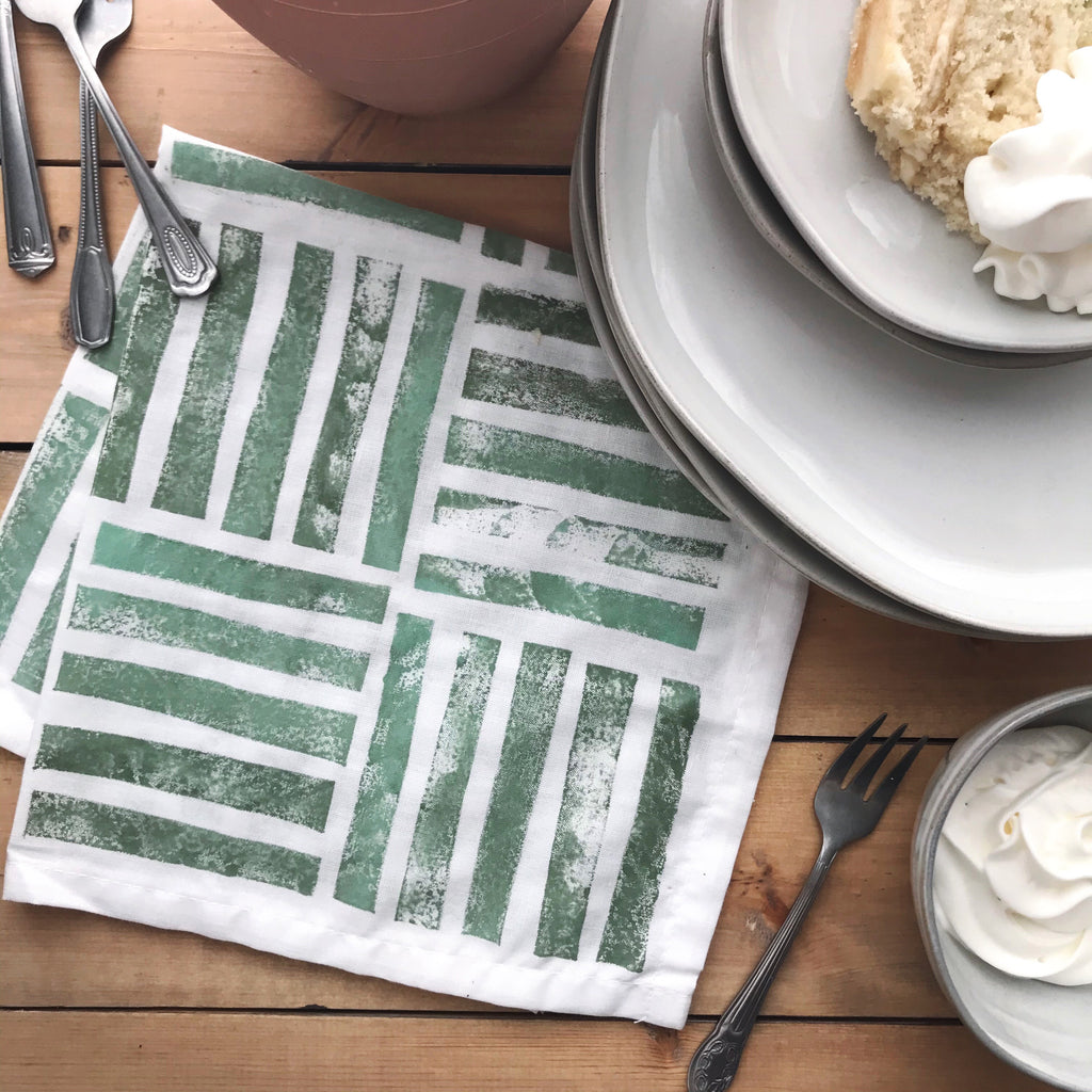 DIY Stamped Napkins Using One Step Paint