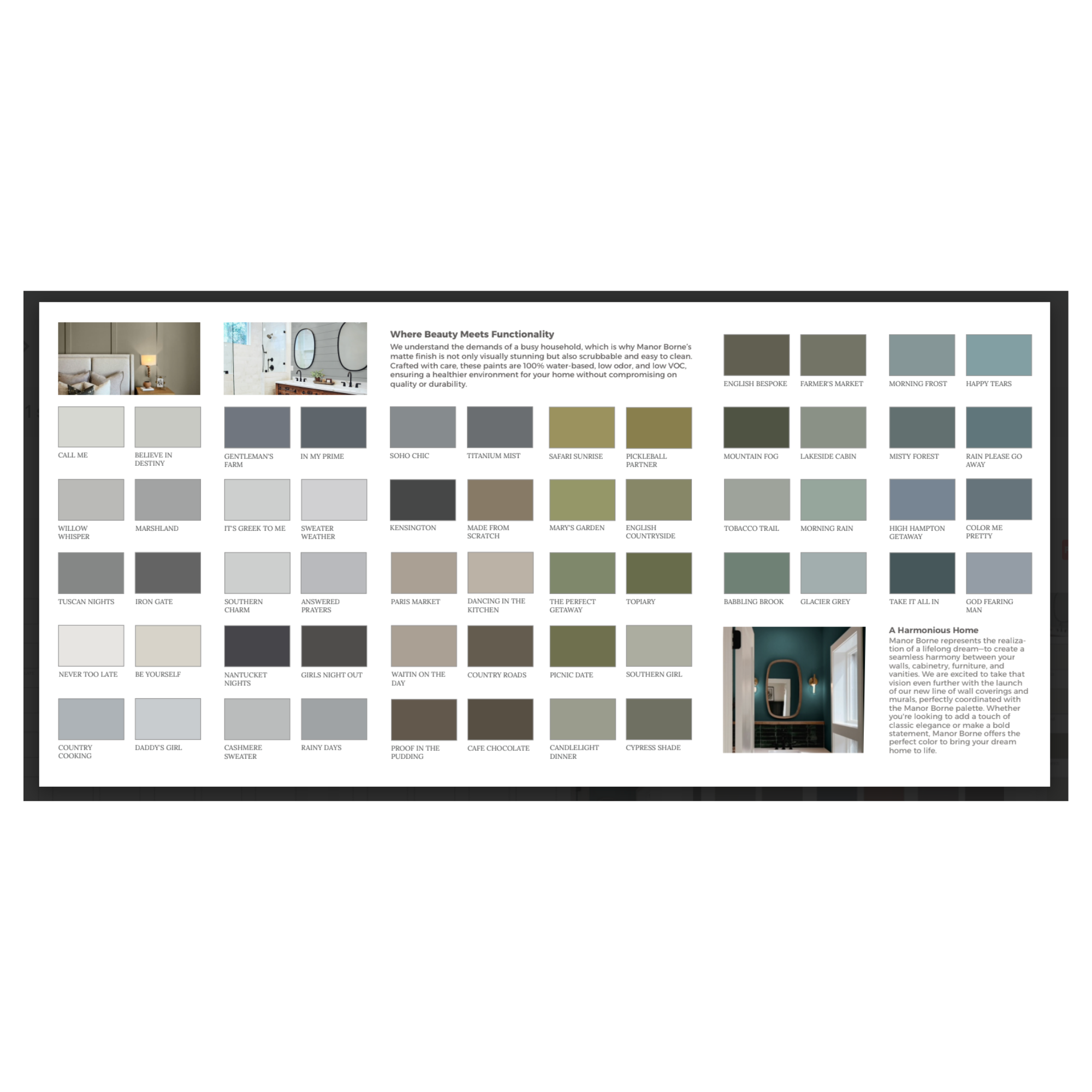 Paint Color Rochure Manor Borne Wall Paint Color Card | Amy Howard Home – Amy Howard At Home