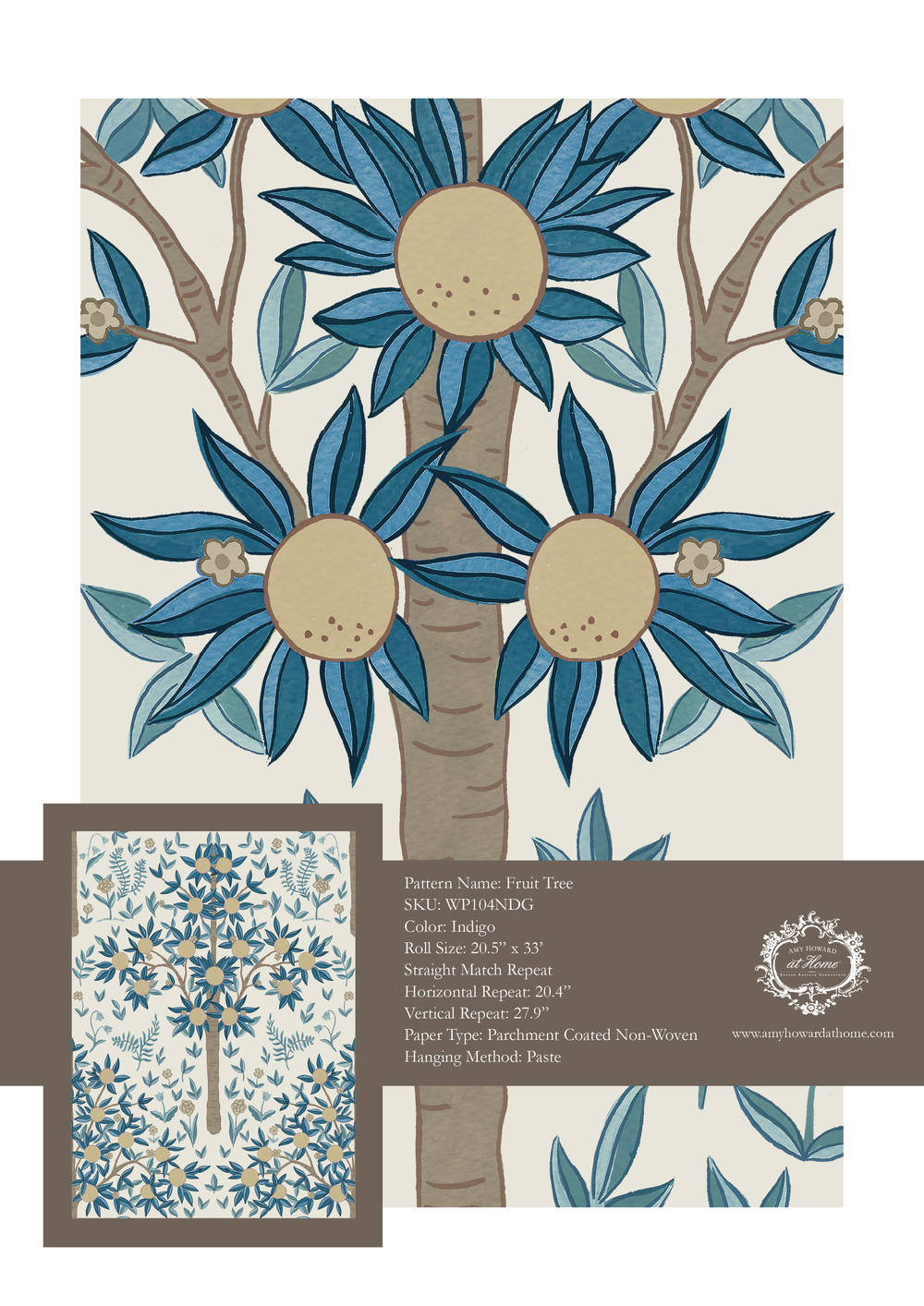 Fruit Tree Wallpaper - Sample Memo 8.5"x11"