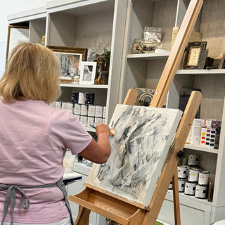 Amy Howard Painting Abstract Art at Retreat