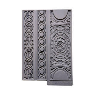 Alexandria Silicone Mould showcasing a scroll and floral border motif, perfect for forming decorative trim and detailed embellishments for furniture and wall panels.