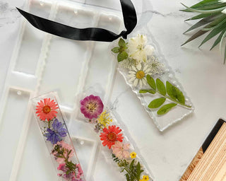 Dried Resin Floral Bookmarks