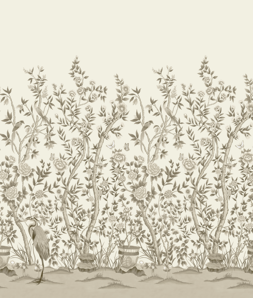 Cherbourg Chinoiserie Mural Wallpaper - Sample Memo 8.5"x11"