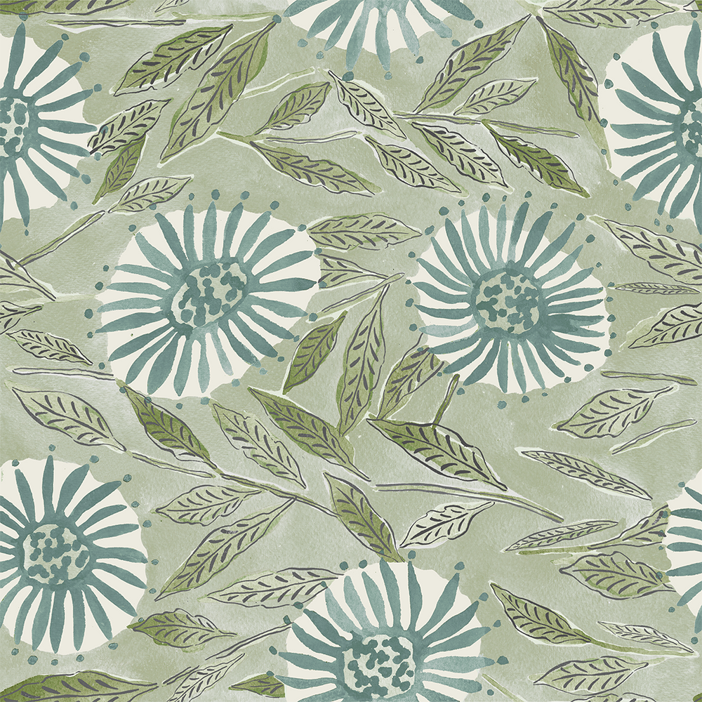 Flower and Leaf Wallpaper - Sample Memo 8.5"x11"