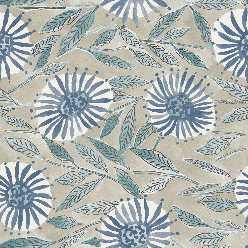Flower and Leaf Wallpaper - Sample Memo 8.5"x11"