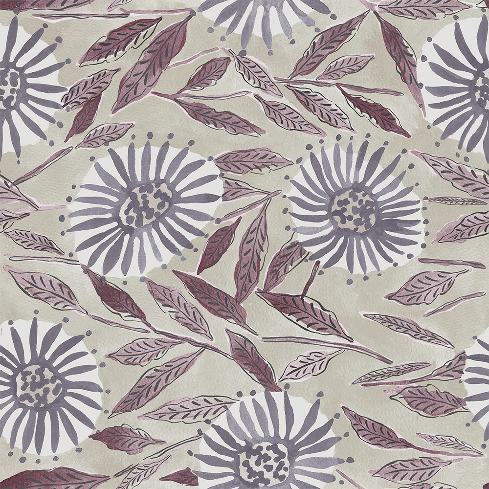 Flower and Leaf Wallpaper - Sample Memo 8.5"x11"