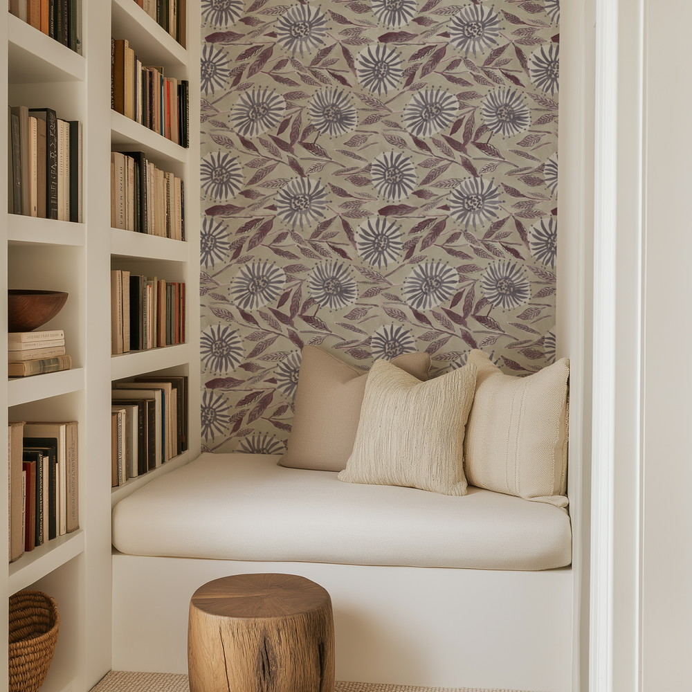 Flower and Leaf Wallpaper - Sample Memo 8.5"x11"