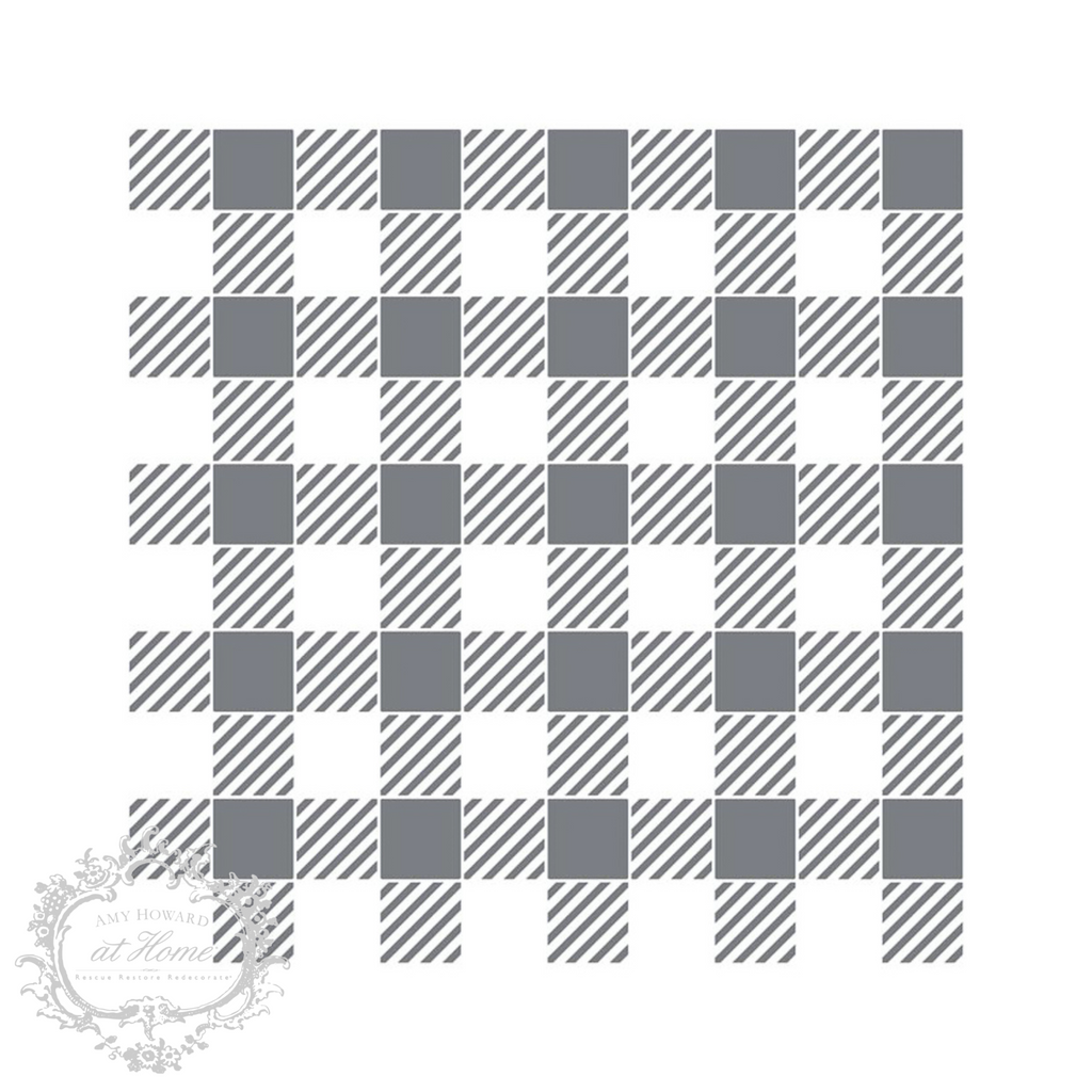 Gingham Line Pattern Gingham - Mesh Stencil 12x12 | Amy Howard At Home