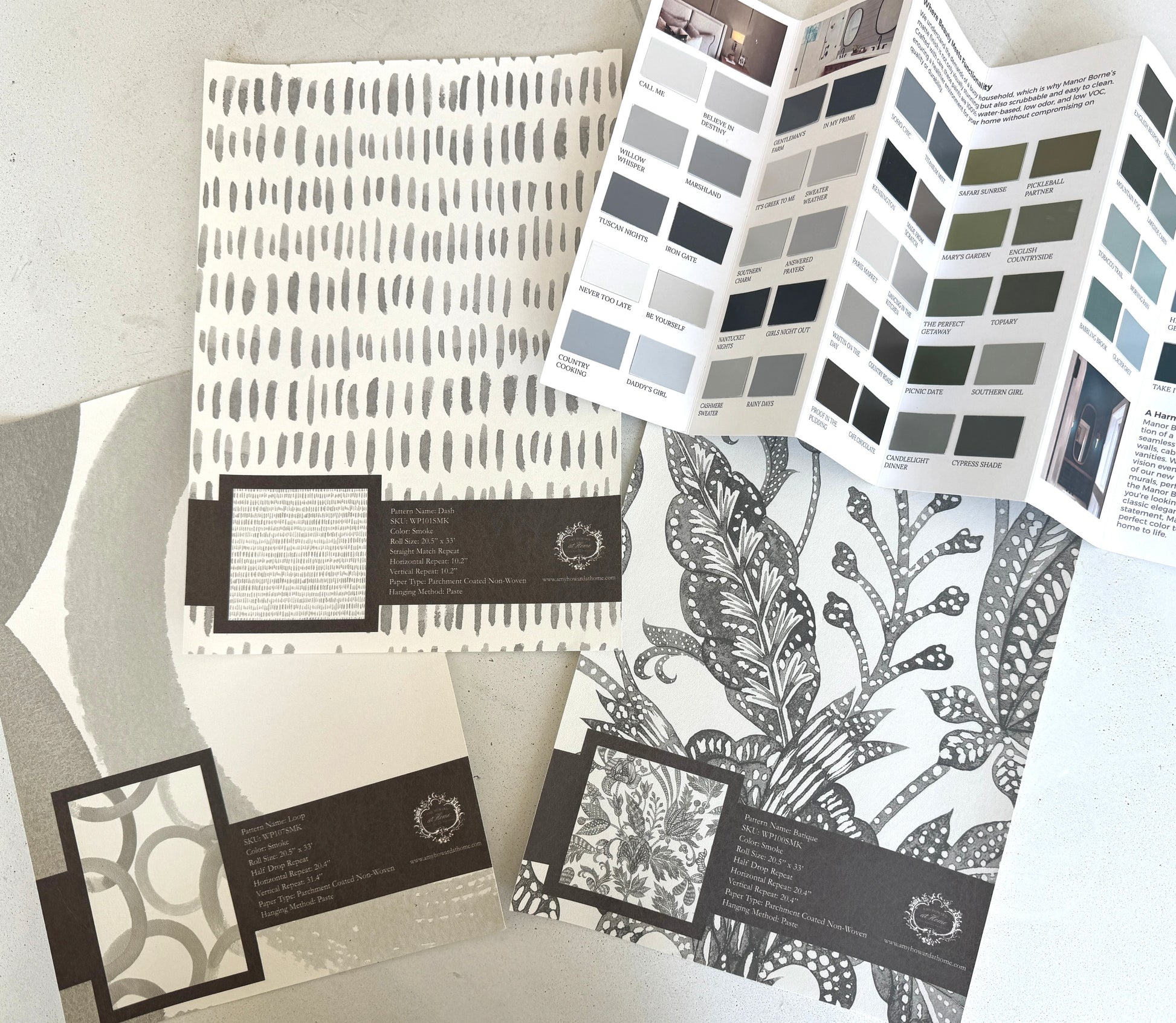 Pick 3 Wallpaper Memos and get a ManorBorne Color Card All for $9.99