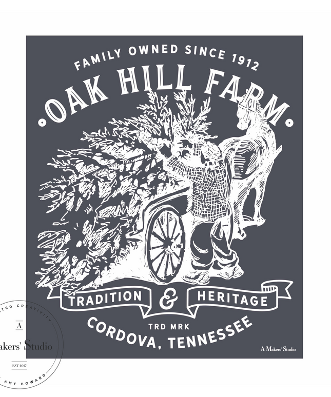 Oak Hill Tree Farm - Mesh Stencil 11x10