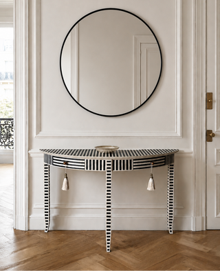 One Step Paint in Linen and Miracle Paint Black - Painted Table - Amy Howard Home