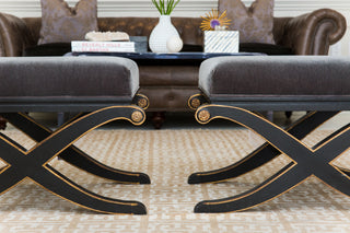 Amy Howard at Home Furniture Painted in Black One Step Paint with 24k gold leaf details