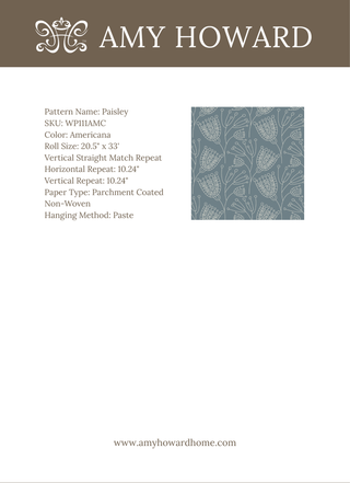 Paisley Wallpaper - Sample Memo 8.5"x11"