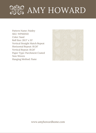 Paisley Wallpaper - Sample Memo 8.5"x11"