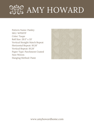 Paisley Wallpaper - Sample Memo 8.5"x11"