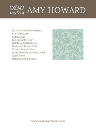 Saint Tropez Wallpaper - Sample Memo 8.5"x11"
