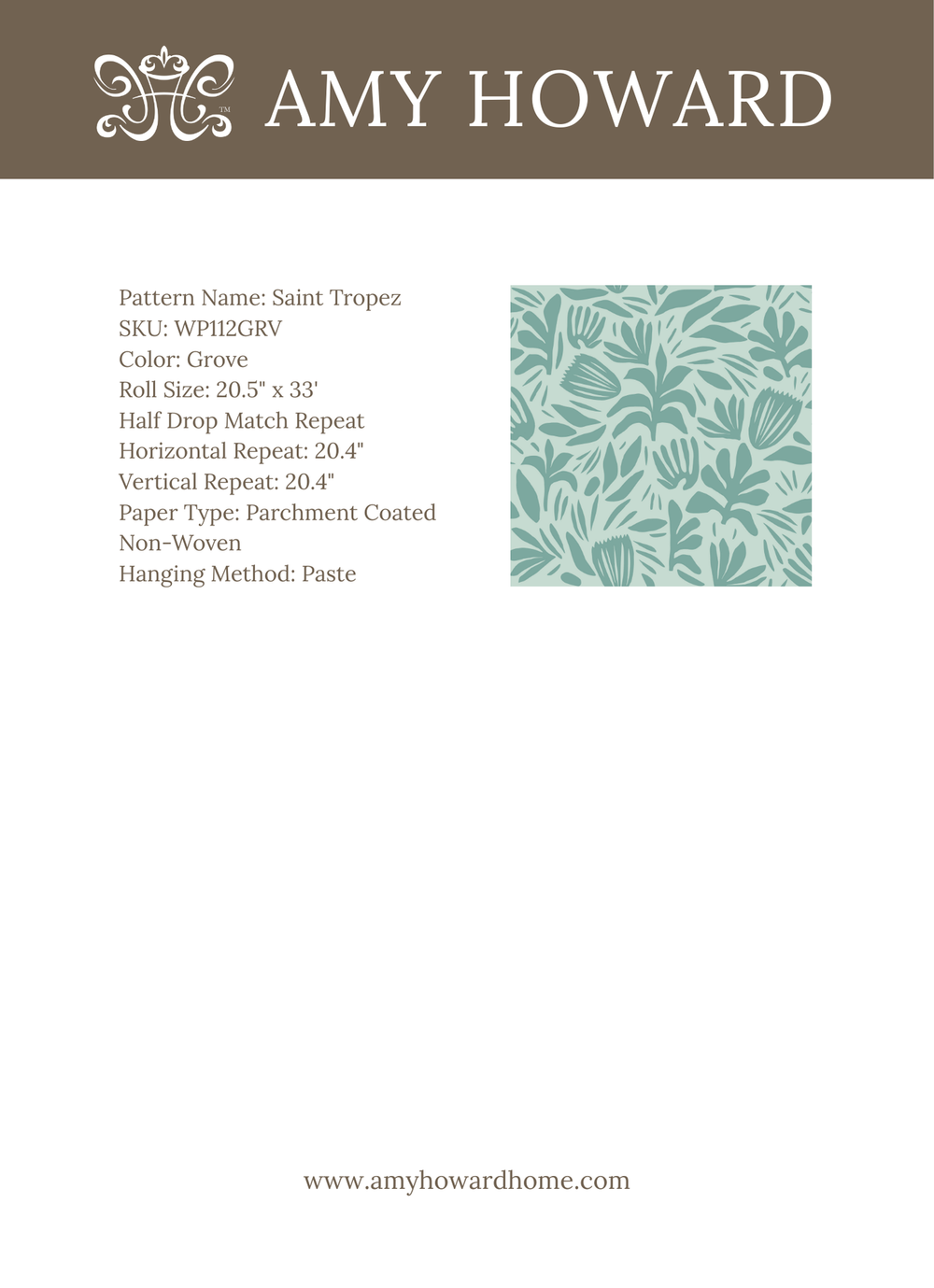 Saint Tropez Wallpaper - Sample Memo 8.5"x11"