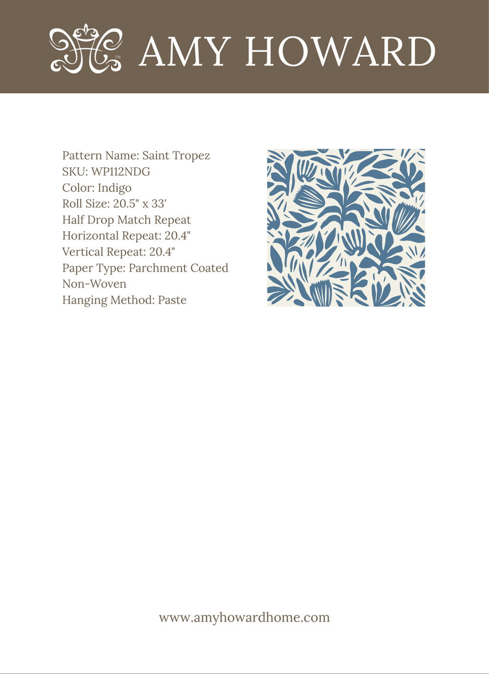 Saint Tropez Wallpaper - Sample Memo 8.5"x11"