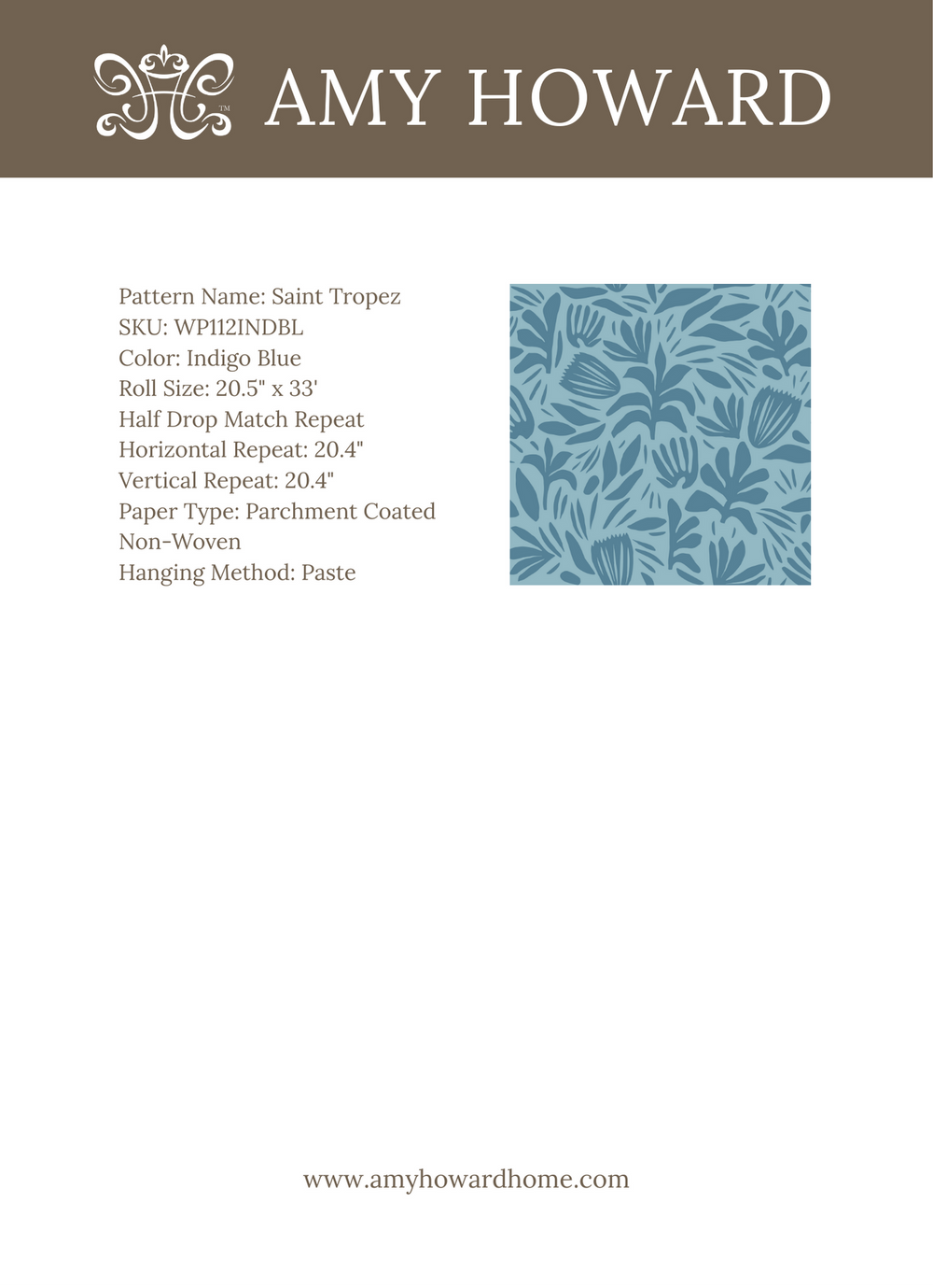 Saint Tropez Wallpaper - Sample Memo 8.5"x11"