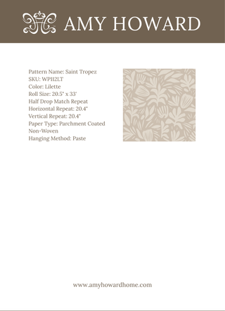 Saint Tropez Wallpaper - Sample Memo 8.5"x11"