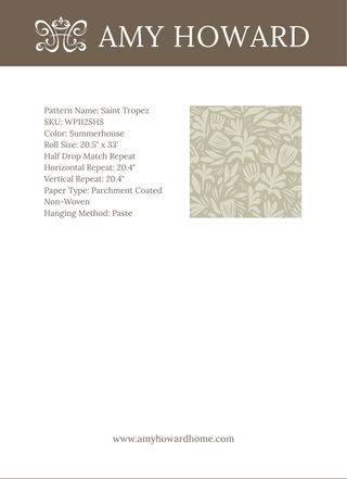 Saint Tropez Wallpaper - Sample Memo 8.5"x11"