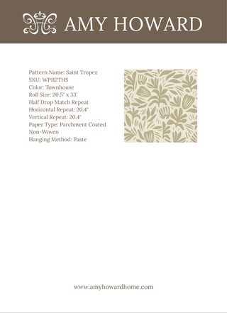 Saint Tropez Wallpaper - Sample Memo 8.5"x11"