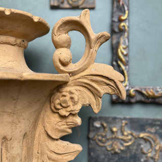 WoodCast moldable wood pulp by Amy Howard at Home used for creating custom wooden appliqués and furniture details.