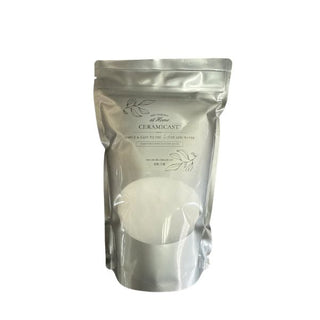Amy Howard At Home CeramiCast casting medium powder in resealable bag for use with decorative silicone moulds on a white background