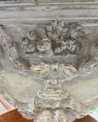 Antique carved appliqué with a weathered, crusty patina, inspiration for the Crusty Italian Finish by Amy Howard At Home.