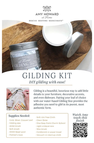 Amy Howard Gilding Kit with Gilding Size for DIY gilding on furniture and decor