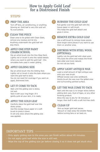 Step by step guide for how to use the Gilding Kit including supplies needed and important tips