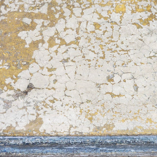 Provence Patina Finish tabletop showing warm golden Tuscany In The Summer undertones and crackled Scandinavian Gray milk paint texture by Amy Howard At Home
