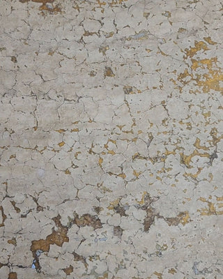 Extreme close-up of Provence Patina Finish showing organic crackled gesso texture with warm golden and chalky white tones by Amy Howard At Home
