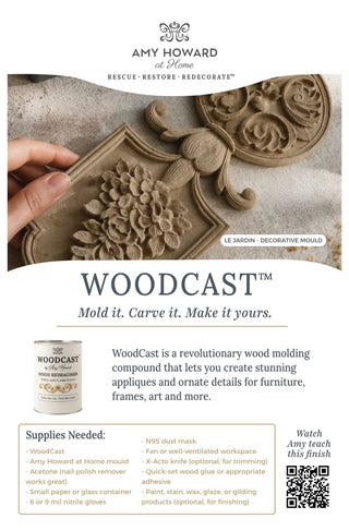 Amy Howard WoodCast moldable wood pulp for creating wood appliques and decorative details