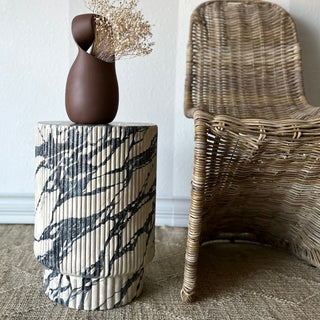 Black Marble End Table Painted In Amy Howards One Step Paint by Artist Brass Walnut. 