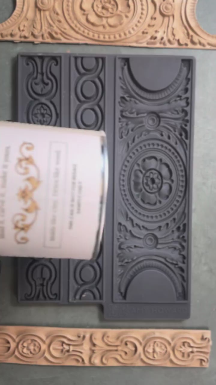 Applying Amy Howard At Homes WoodCast into the Alexandra Decorative Silicone Mould