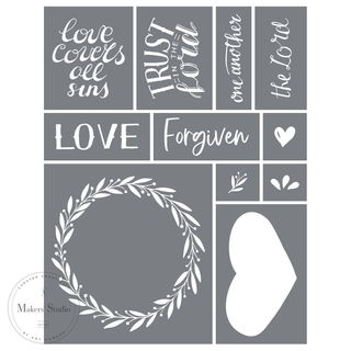 Love Covers All - Mesh Stencil 8.5 x 11