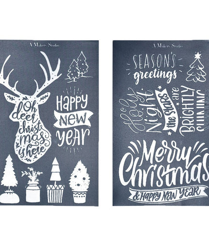Oh Deer It's Christmas - Mesh Stencil 2 pack - 5.5 x 8.5