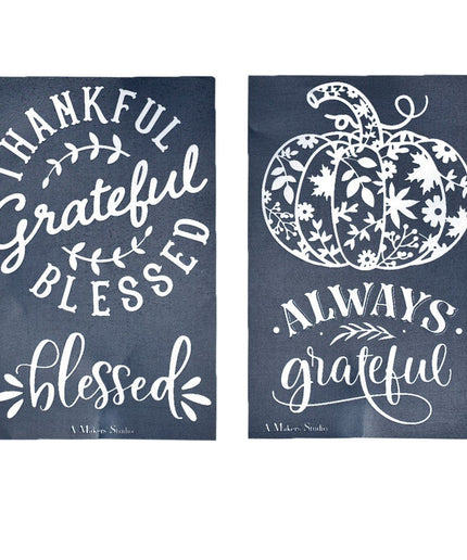 Thankful, Grateful, Bless - Mesh Stencil 2 Pack 5.5 x 8.5