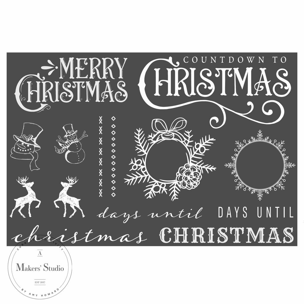 Christmas Countdown - Mesh Stencil 18x12