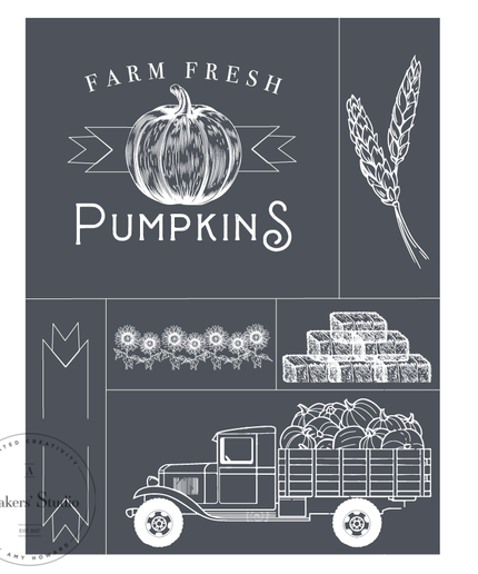 Farm Fresh Pumpkins Stencil 8.5x11