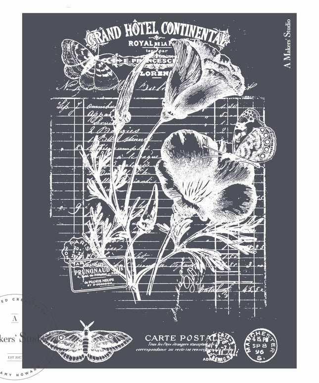 Flower Invoice - Mesh Stencil 8.5x11
